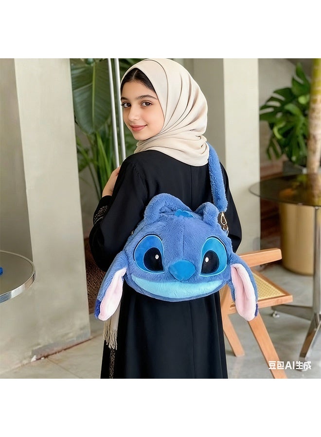 New 3D Blue Stitch Plush Crossbody Bag Cute Soft Full Wrap Doll Handbag with Adjustable Strap for Kids Boys Girls Toddlers Daily Wear Playdates Birthday Party Ideal Gift - Image 4